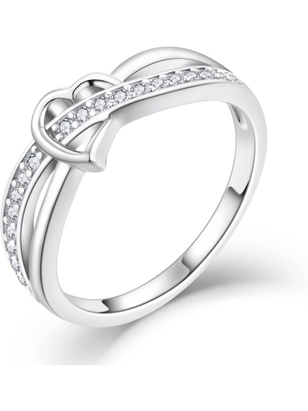 Infinity Heart Promise Ring for Women - 925 Sterling Silver, Sizes 5-10